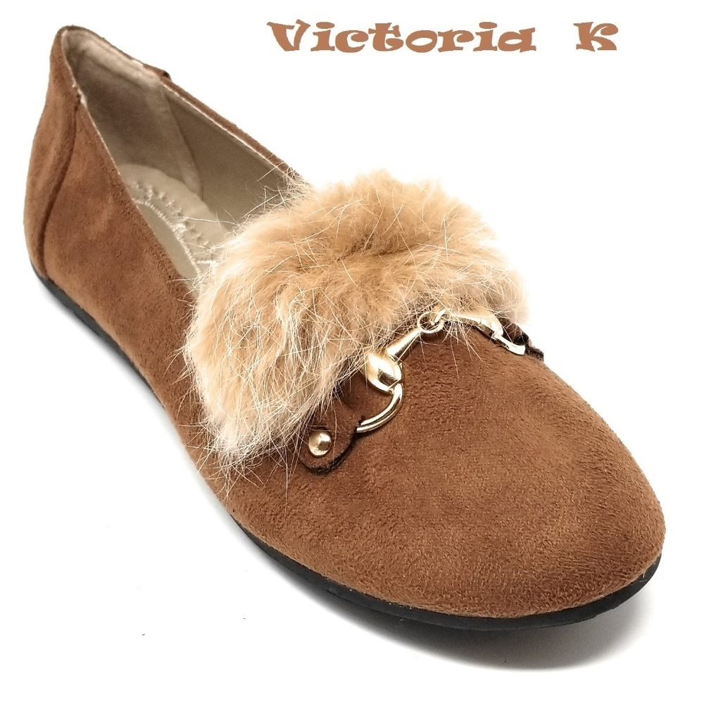 Feather Embellished Buckle Flats, BF-2633, Camel